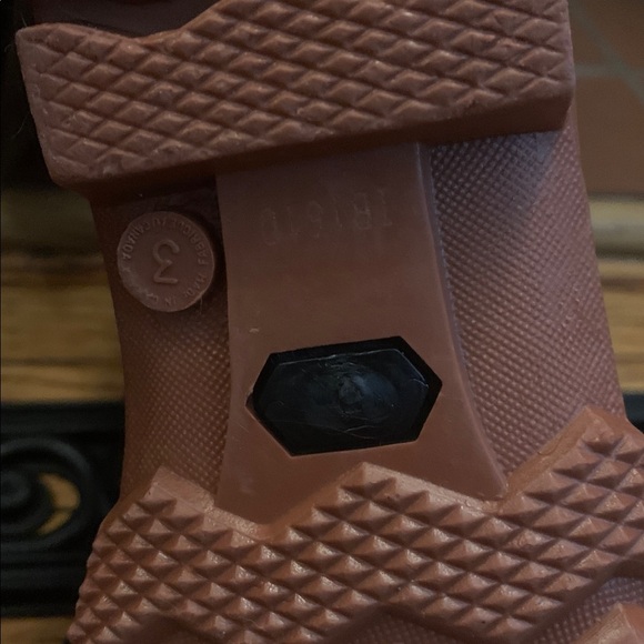 Black Rubber Rain Boots with Brown Soles - Picture 6 of 10